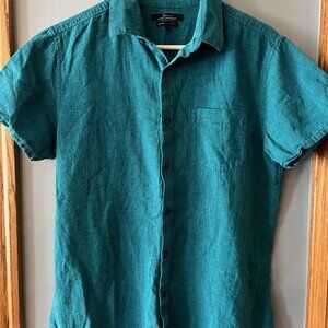 Marc Anthony Green Short Sleeve Button Down Shirt - Size Medium Slim Fit